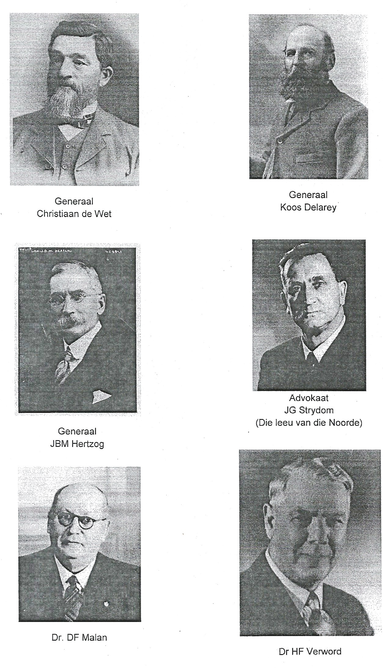 Voormalige Afrikaner volksleiers